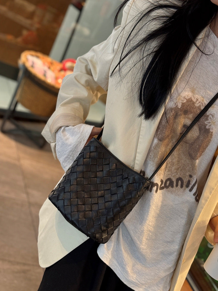 Women's Sheepskin High-grade Summer Woven Genuine Fashion Women's Leather Bag