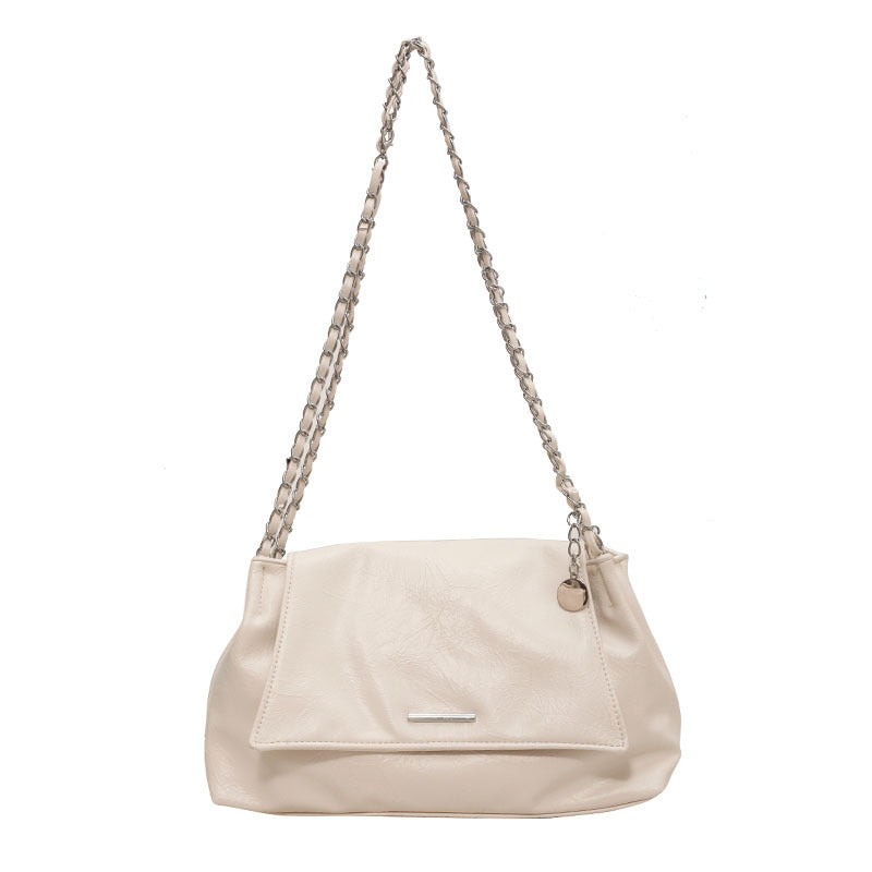 Women's Large Capacity Soft Leather Korean Style Fashion Commuter Idle Chain Women's Shoulder Bag