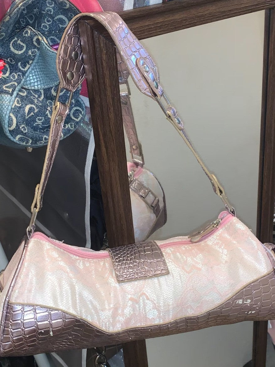 Women's Fashion Printed Lace With Leather Underarm Women's Shoulder Bag