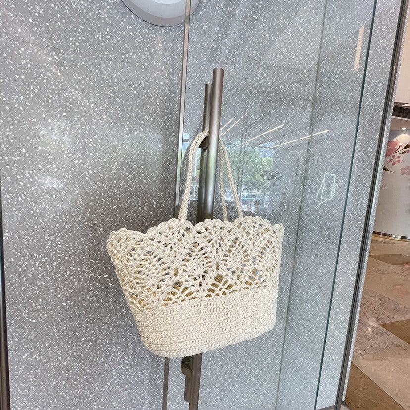 Women's Rope Handmade Crocheted Woven Bale Of Cotton Knitted Bags