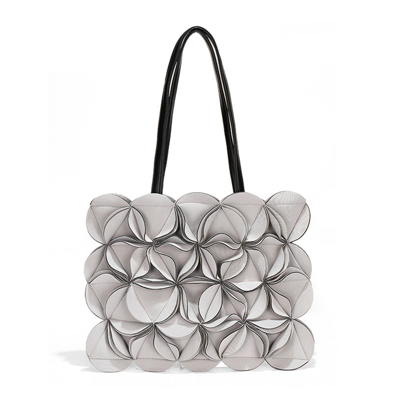 Women's Design High-grade Stitching Three-dimensional Flower Fashionable Women's Shoulder Bag