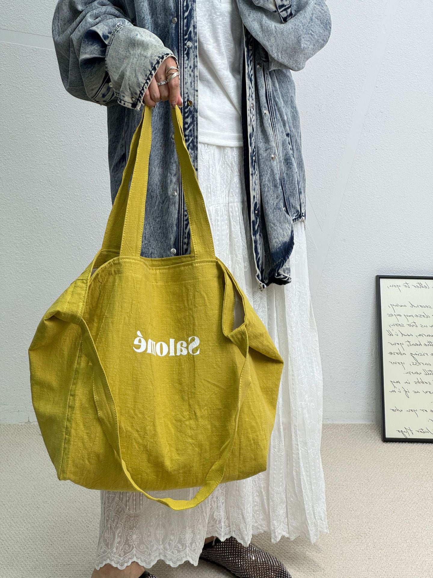 Linen Good-looking Large Capacity Textured Shopping Bags