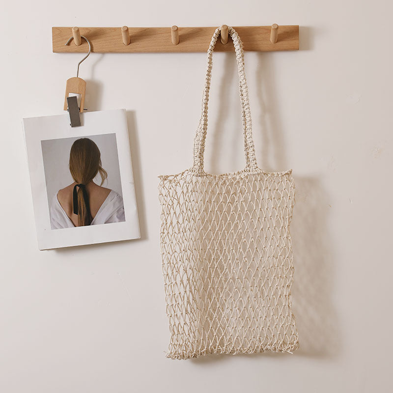 Hollow Mesh Pocket Woven Idle Style Bags