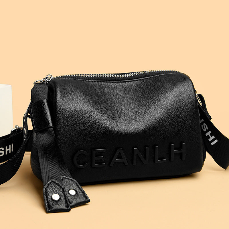 Letter Korean Style Leisure Trendy Fashion Broadband Underarm Toe Cover Women's Messenger Bag