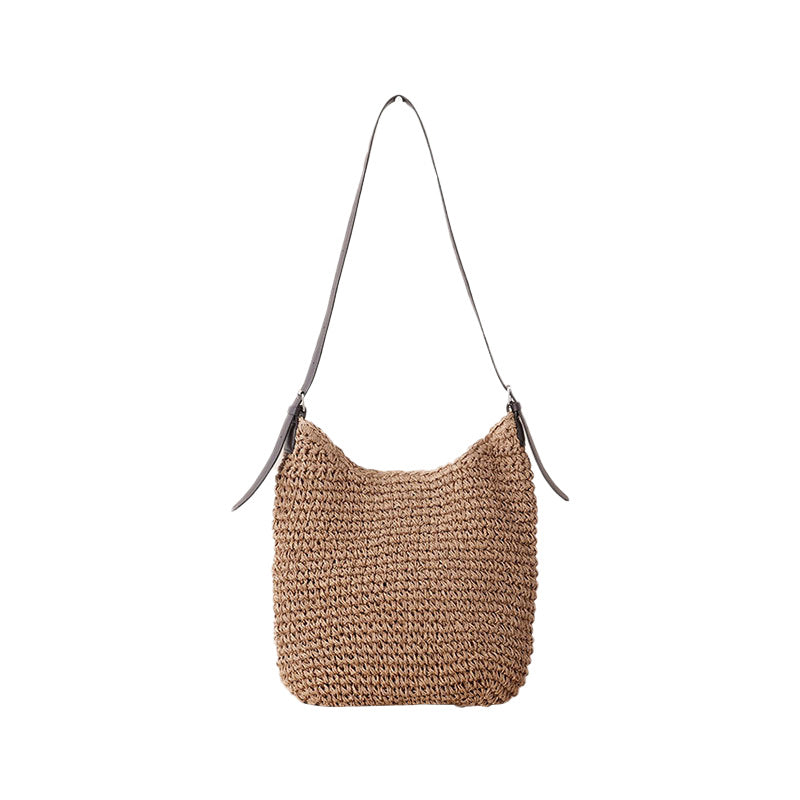 Women's Woven Straw Niche Solid Color Vacation Women's Shoulder Bag