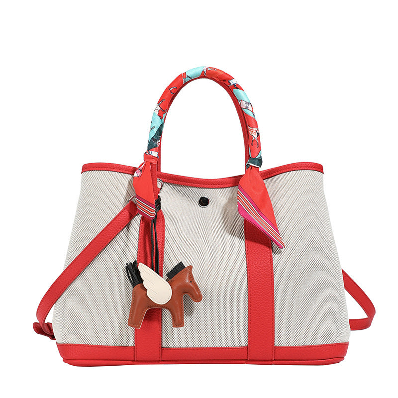 Women's Fashion Canvas Pegasus Ornaments Large Capacity Women's Shoulder Bag