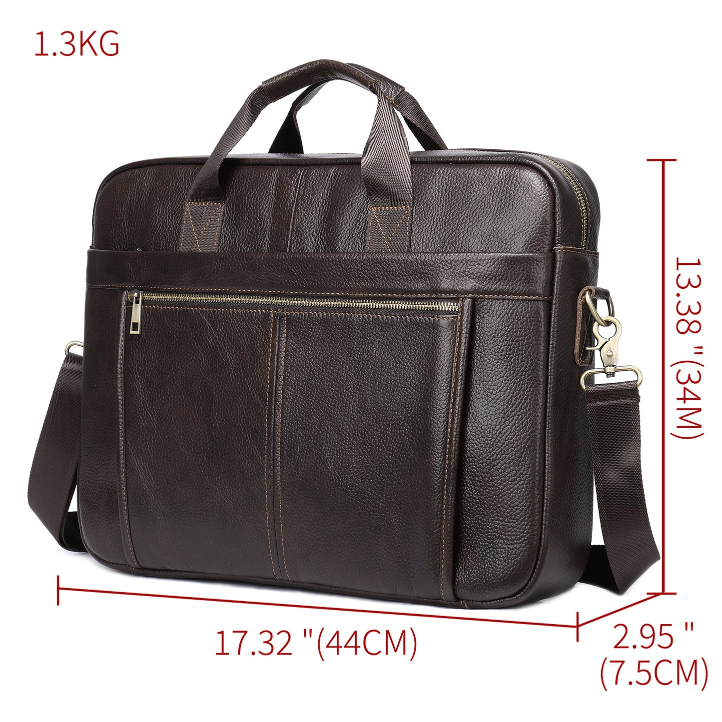 Men's Fashion Genuine Leather Business Computer File Bags