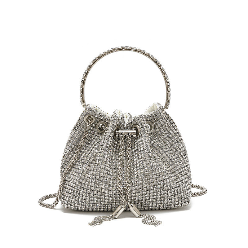 Women's Gradient Color Full Diamond Tassel Dinner Bag