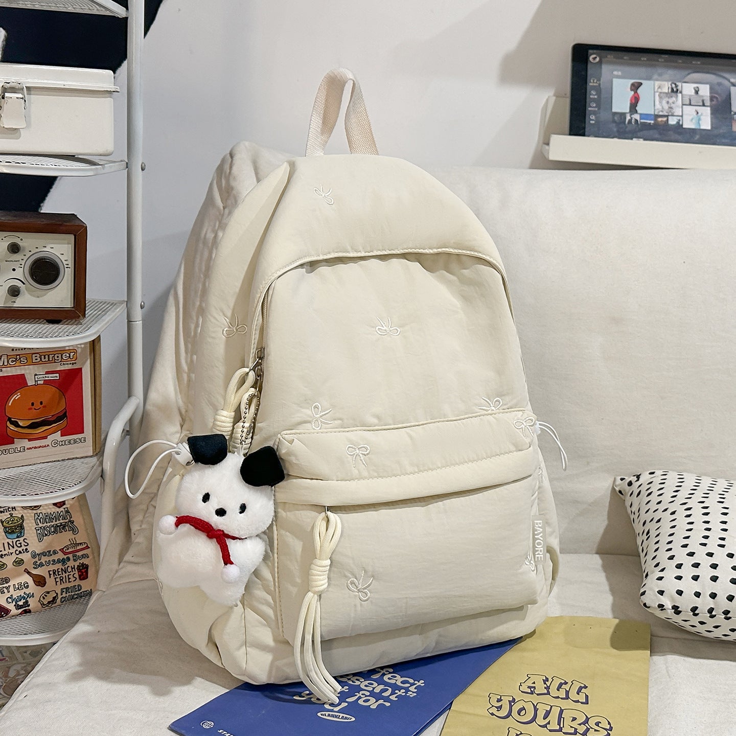 Bow Style Korean Simple Junior High College Student Schoolbag