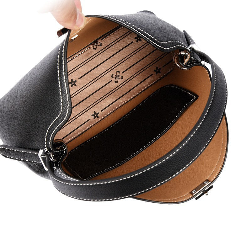 Women's Leather Good-looking Pattern Western Style Niche Lock