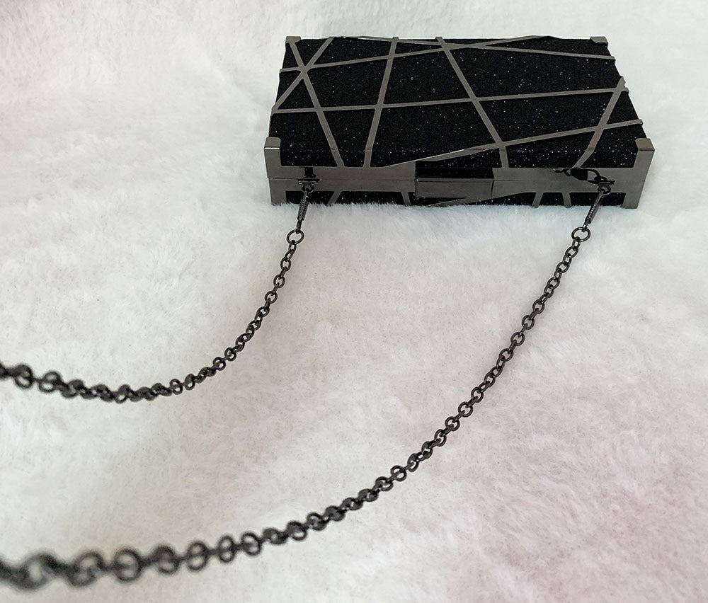 Women's Geometric Metal Lines Decorative Dress Versatile Dinner Bag