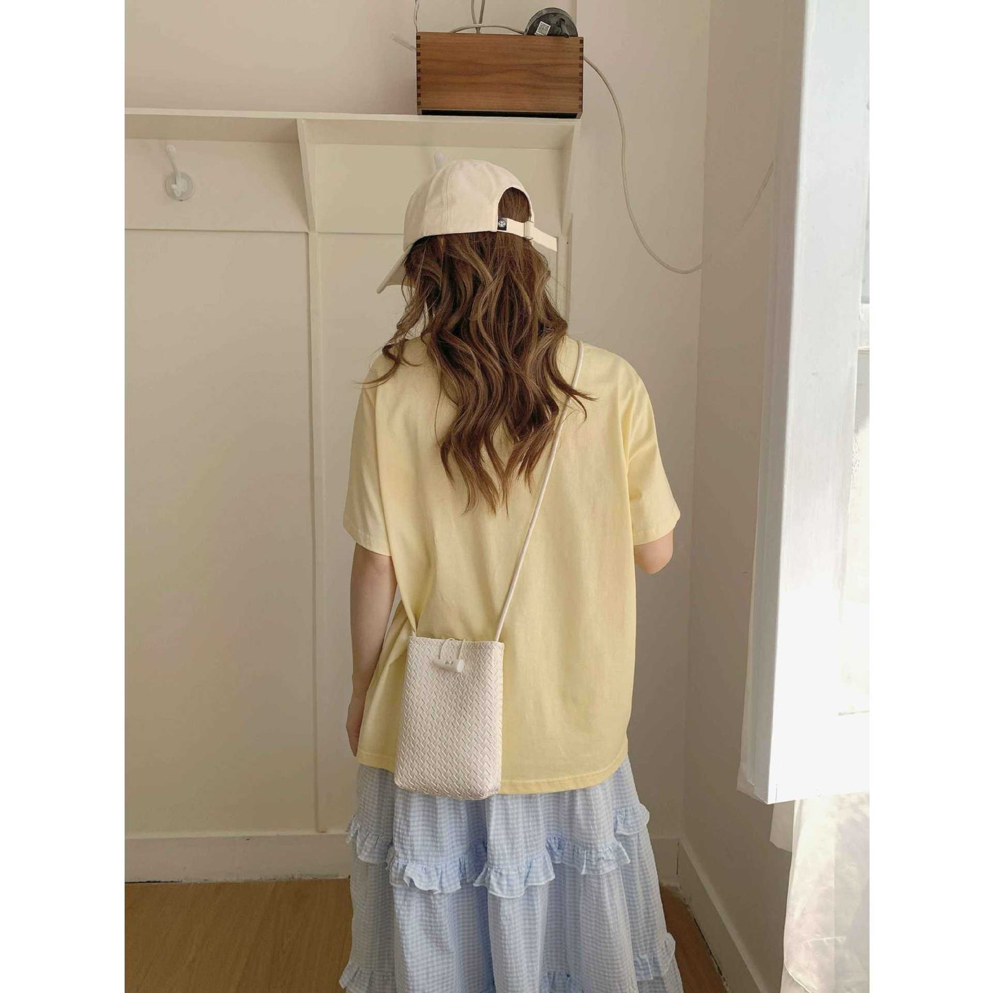 Women's Korean Style Red Simple Solid Color Small Square Bags