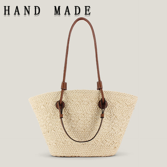 Large Capacity Woven Fashion Paper String Beach Women's Shoulder Bag