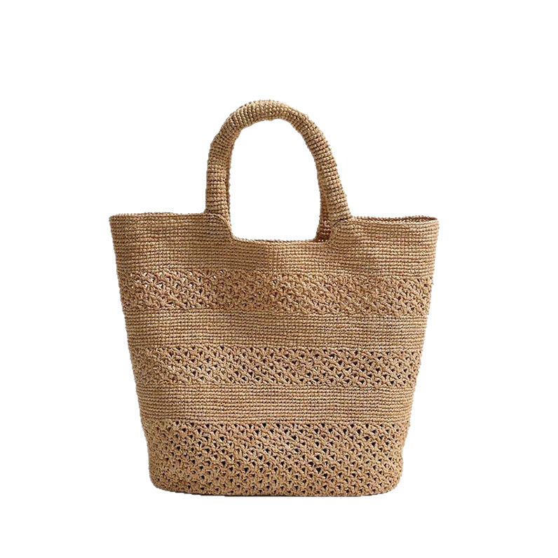 Raffia Portable Hand Carrying Large Capacity Hollow Woven Seaside Vacation Bags