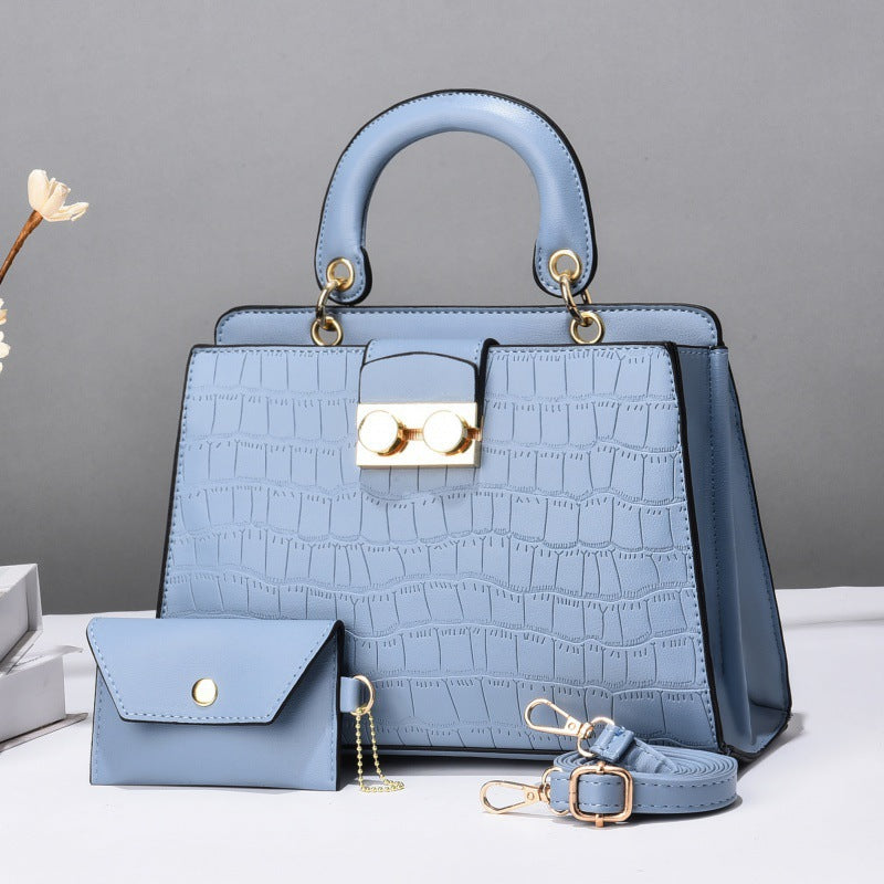 Women's Two-piece Large Capacity Solid Color Rhombus Bags