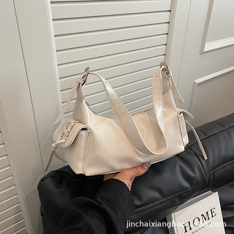 Women's Design Underarm Fashion Double Pocket Large Women's Shoulder Bag