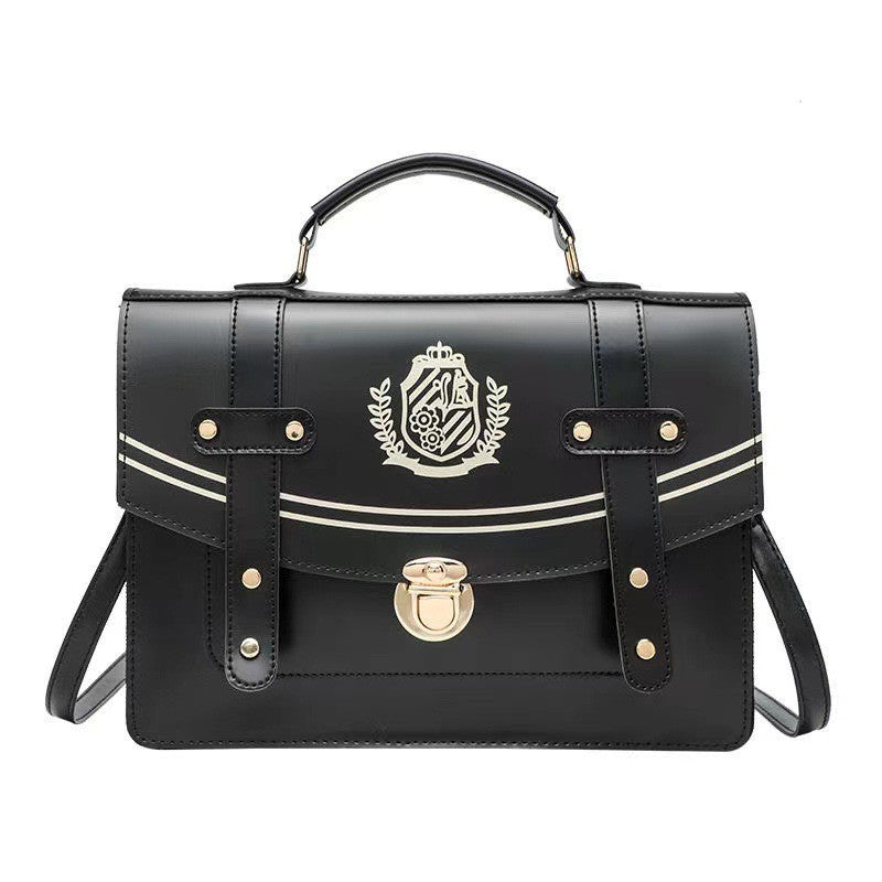 Women's Uniform College Style Cotton Doll Cartoon Portable Two Women's Messenger Bag