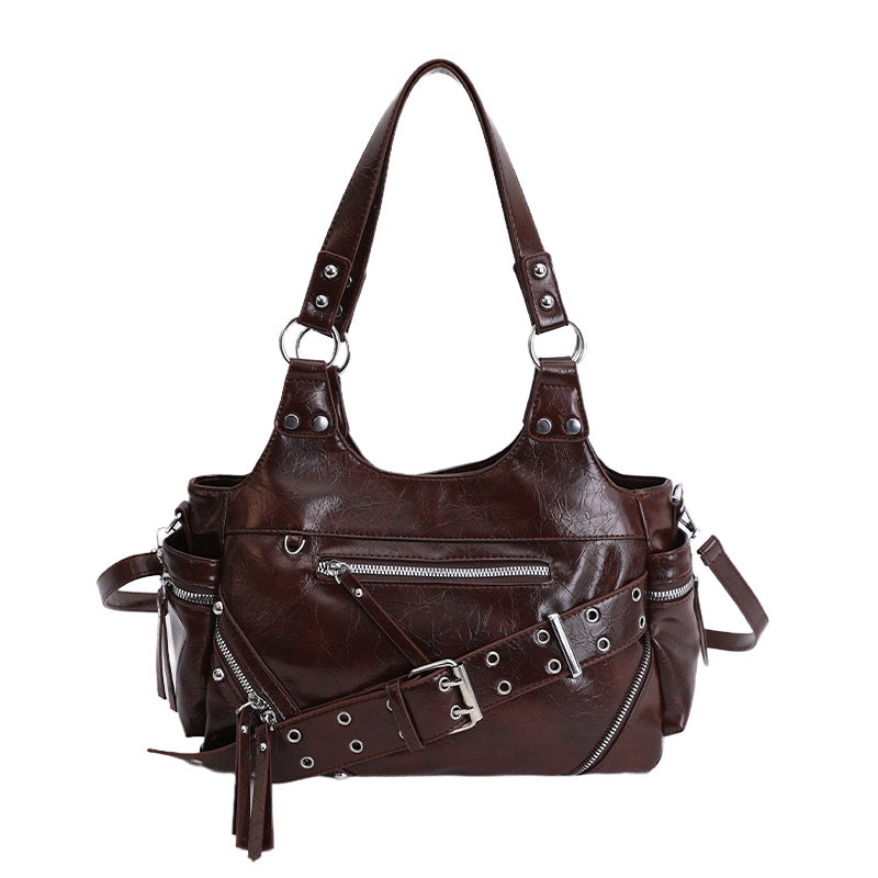 Women's Retro Hot Motorcycle Winter Rivet Fashion Bags