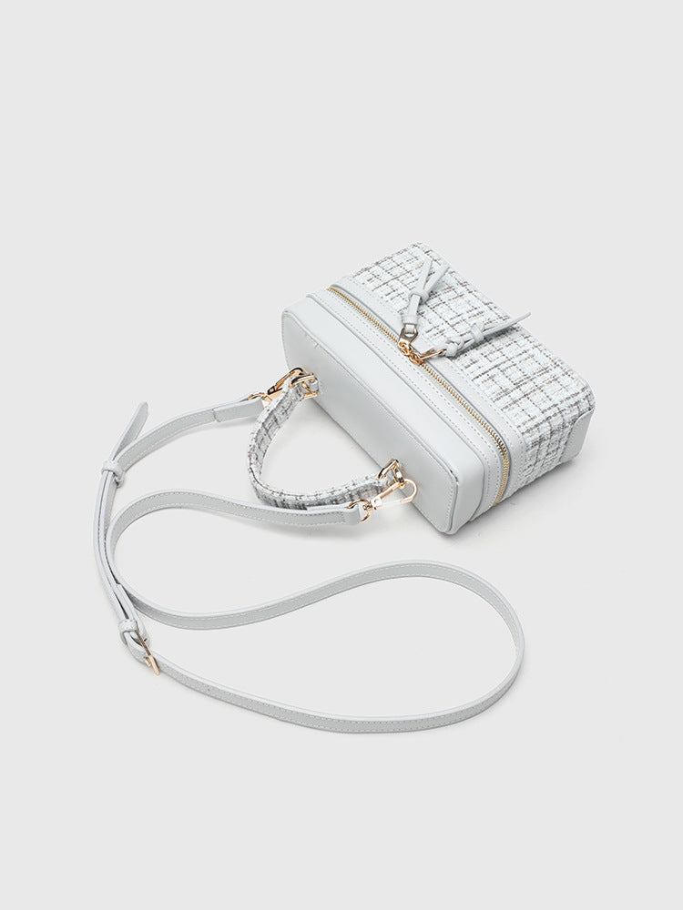 Women's Box Woolen Fabric Chain Stylish Advanced Small Square Bag