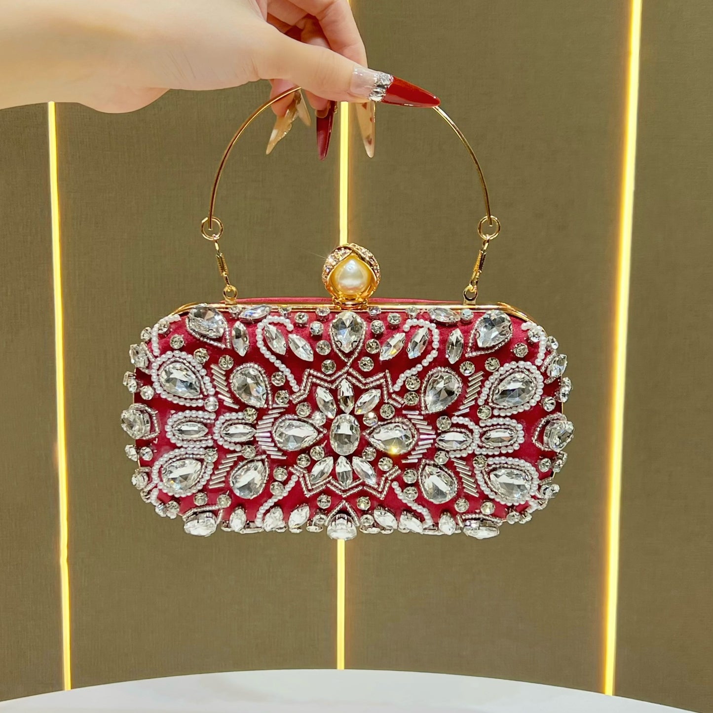 Women's Rhinestone Clutch Diamond Exquisite Niche Banquet Dinner Bag