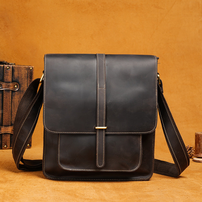 Men's Leather Portable Retro Textured Collection Men's Shoulder Bag