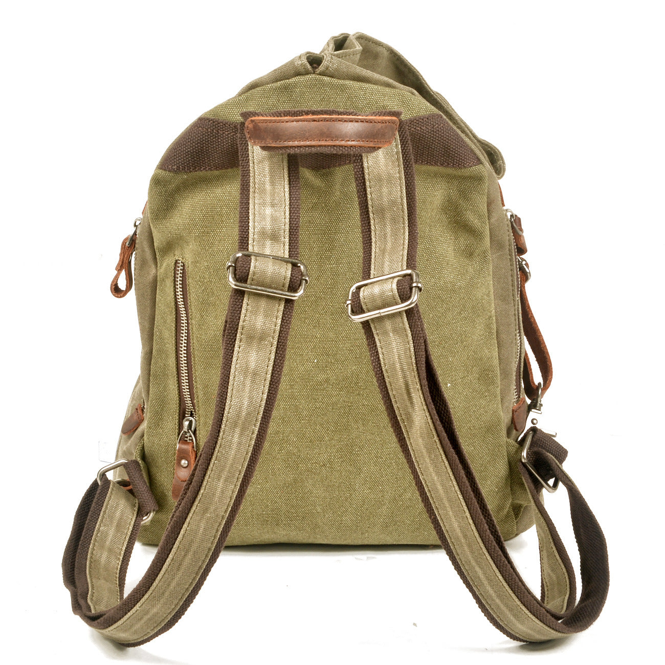 Men's Tooling Retro Military Style Waterproof Rucksack Cotton Canvas Large Leisure Backpack