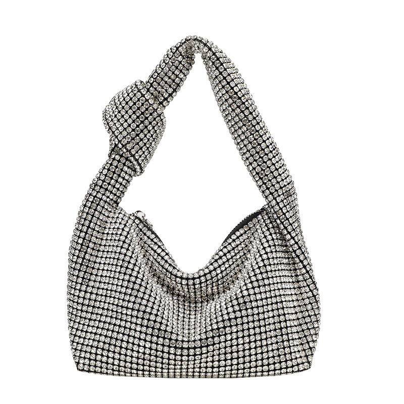 Women's Full Diamond Grade Rhinestone Chain Portable Bucket Bags