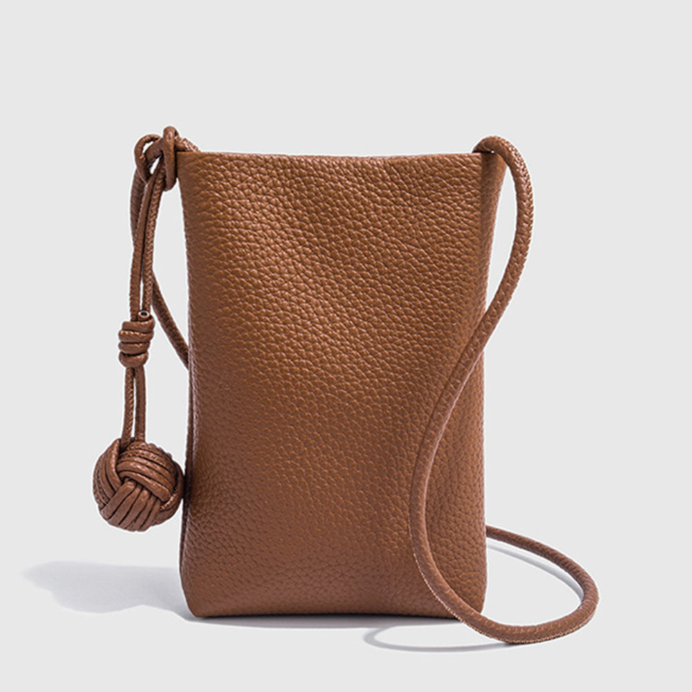 Women's First Layer Cowhide Mini Lychee Pattern Women's Leather Bag