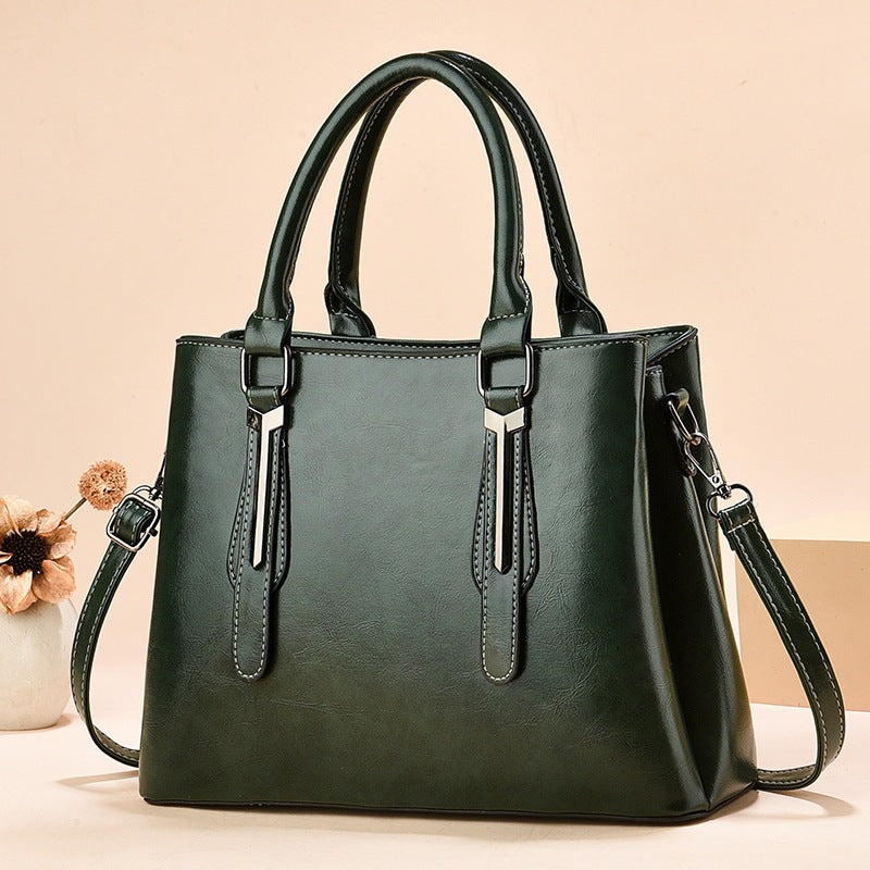 Women's Fashion Retro Solid Color Large Capacity Women's Handbag