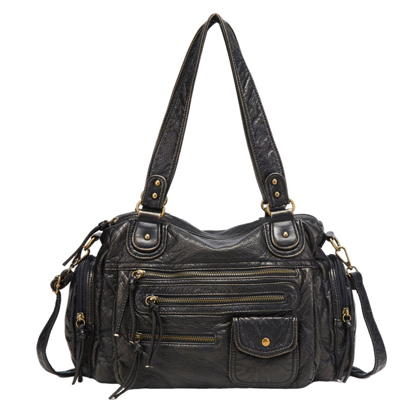 Motorcycle Large Capacity Retro Style French Tote Bag