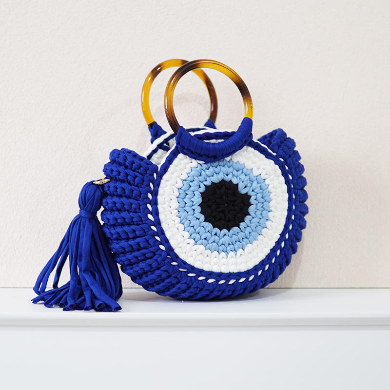 Thread Woven Large Capacity Big Eye Monster Vacation Beach Women's Handbag