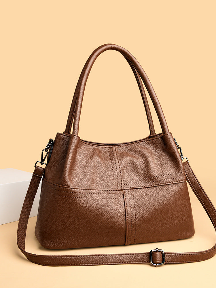 Women's Retro Soft Leather Large Capacity Commuter Tote Bags