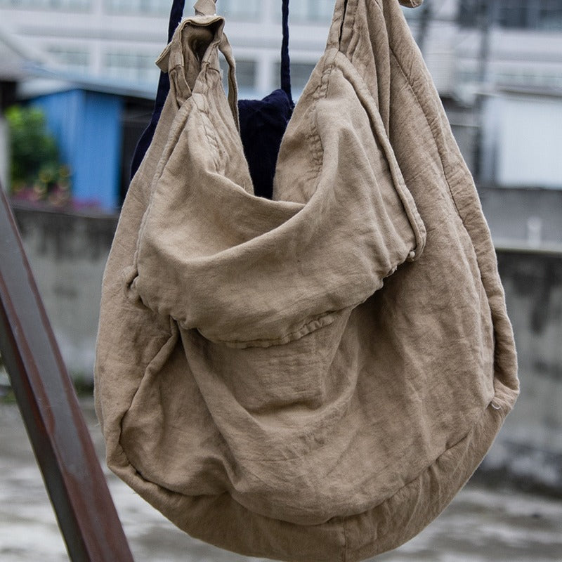 Wind Design Sense Cotton Linen Large Space Women's Shoulder Bag