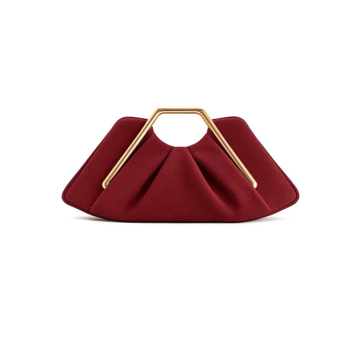 Women's Western Style Pleated Cloud Vintage Frame Clutch Winter Dinner Bag