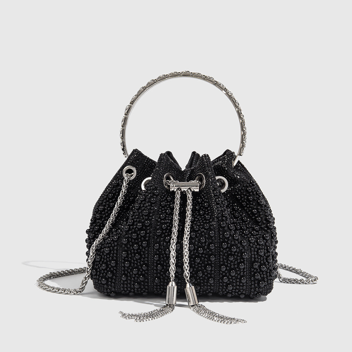Women's Gradient Color Full Diamond Tassel Dinner Bag