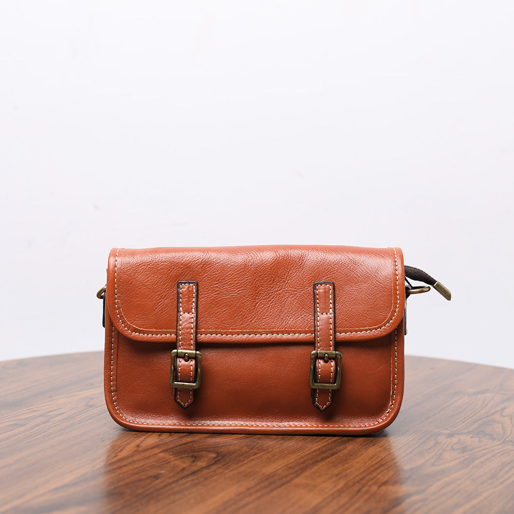 Women's Handmade Retro First Layer Imported Vegetable Tanning Leather Bags