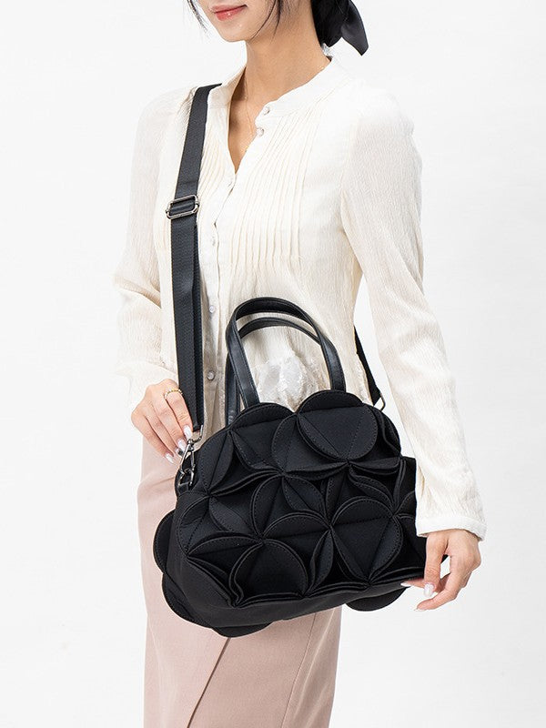 Women's Design Flower Shape Stitching Floral Three-dimensional Women's Shoulder Bag