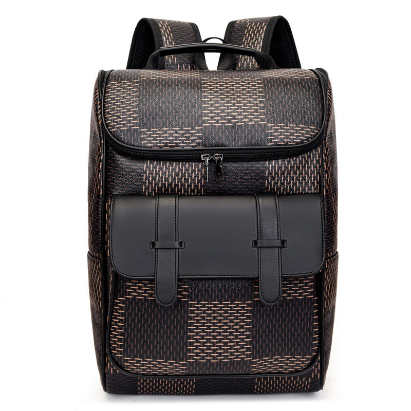 Men's Fashion Plaid Commuter High Quality Waterproof Backpacks