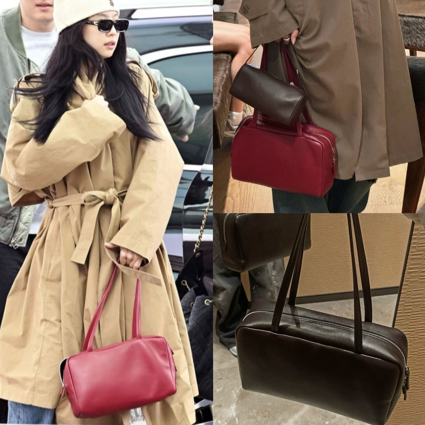 Bowling Sheepskin Commuter Portable Underarm Boston Women's Shoulder Bag