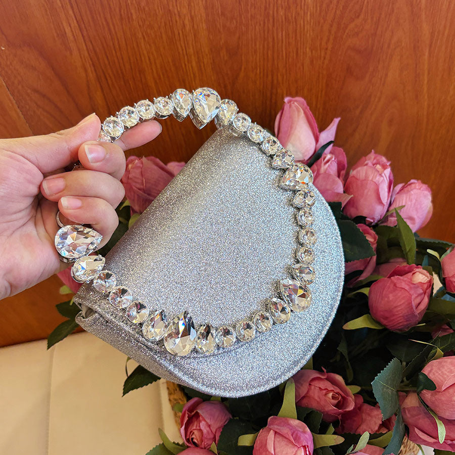 Dot Personality Dinner Elegant Heart-shaped Rhinestone Indie Sweet Cute Western Handbags