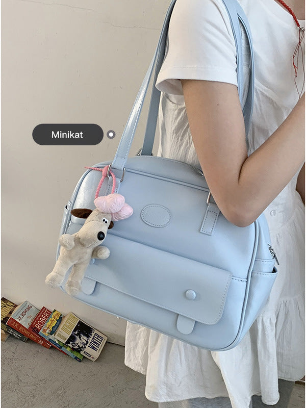 Women's Korean Style Underarm Fashion Preppy Large Tote Bag