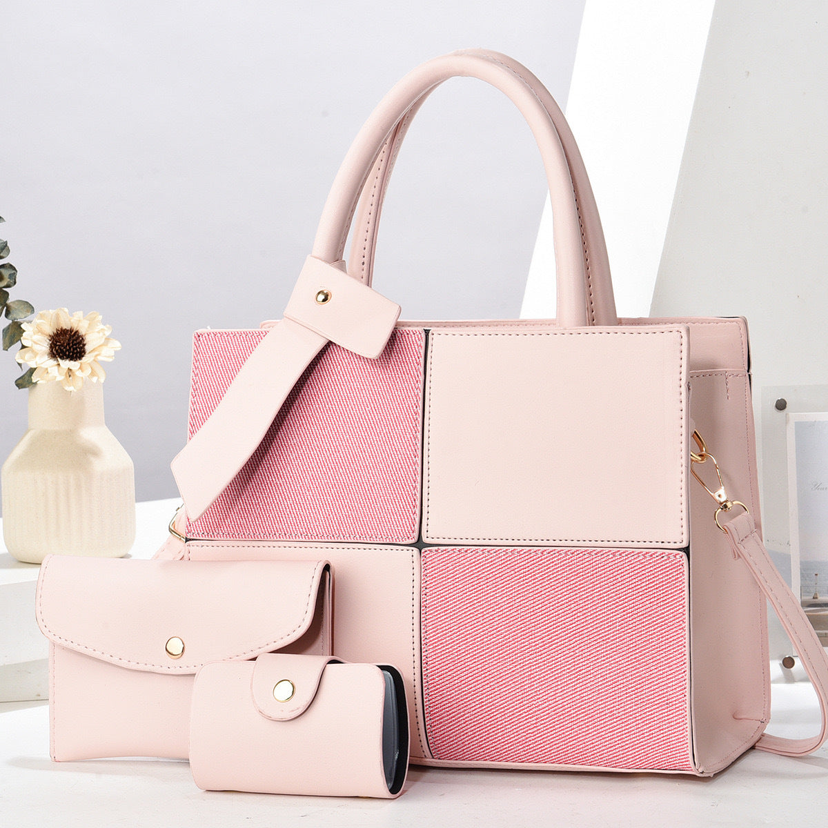 Stitching Large Capacity Shaping Retro Fashion High Sense Women's Shoulder Bag