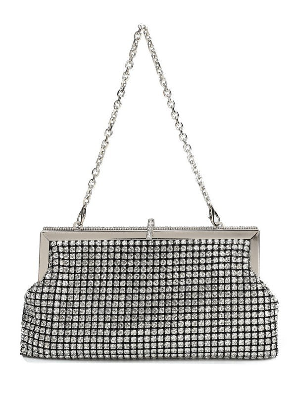 Women's Full Diamond Hand-held Handmade Rhinestone Clip Dinner Bag