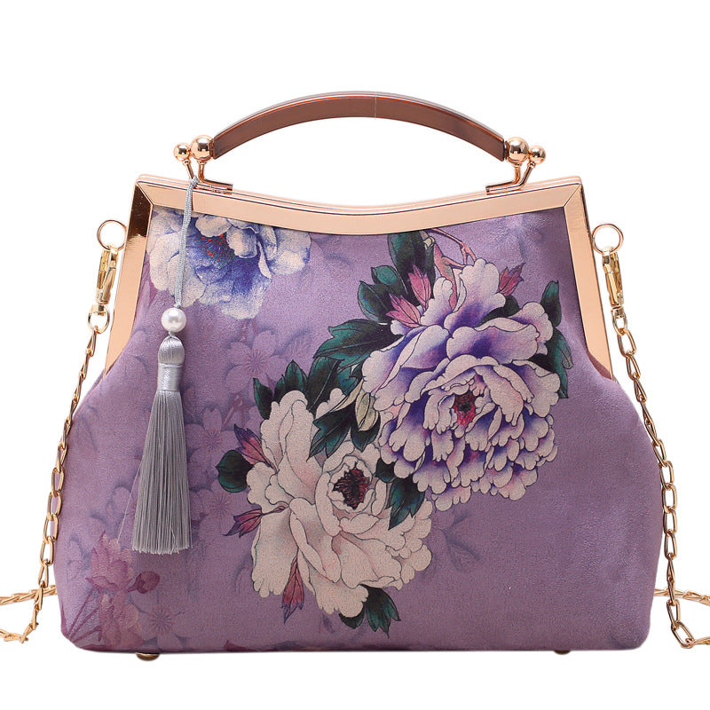 Women's Elegant Peony Rich Cheongsam Winter Printed Women's Handbag