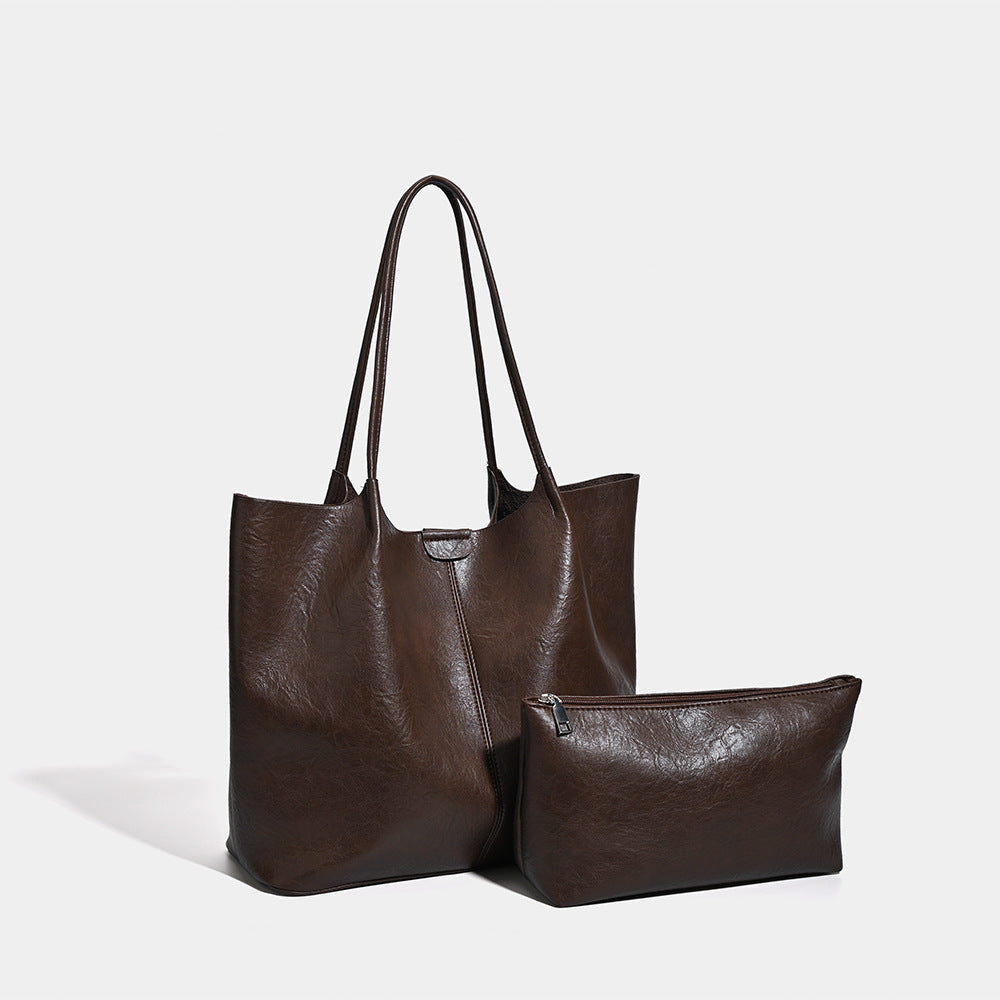 Minimalist Retro Large Capacity Soft Leather Small Square Bag