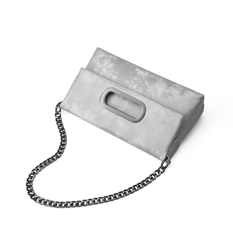 Chinese Style Light Luxury Satin Underarm Folding Bags