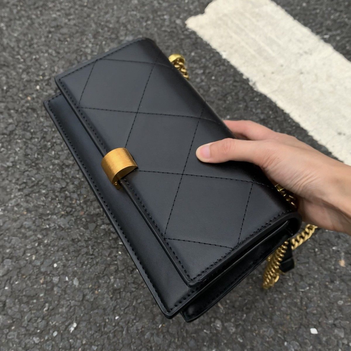 Women's Autumn Rhombus Chain Thread High-grade Textured Classic Small Square Bag