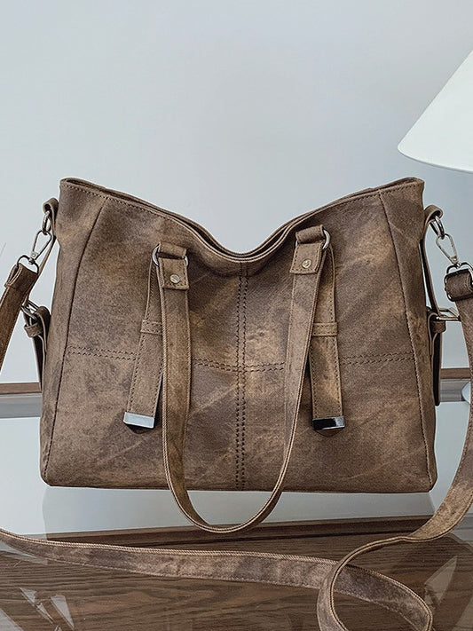 Women's Large Capacity Simple Retro Texture Class Women's Shoulder Bag