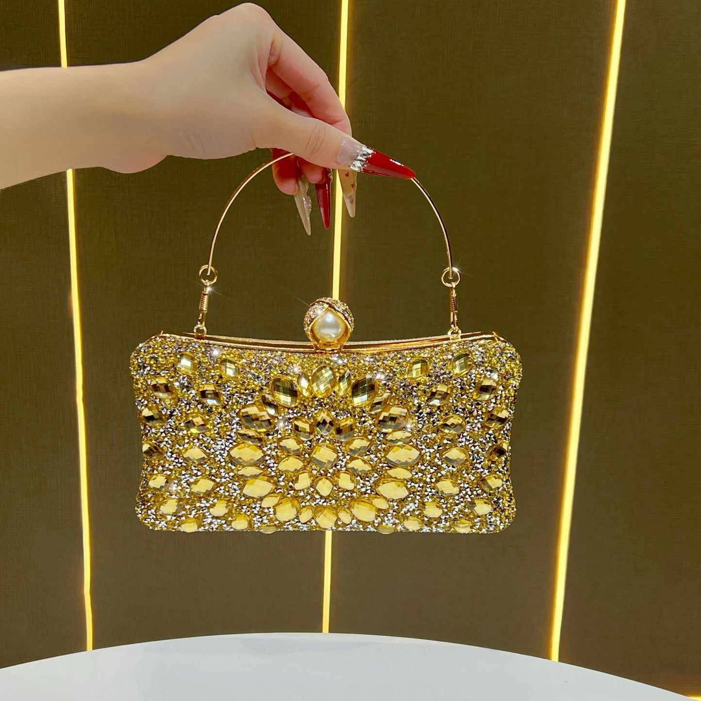 Women's High-grade Fashion Clutch Light Luxury Rhinestone Dinner Bag