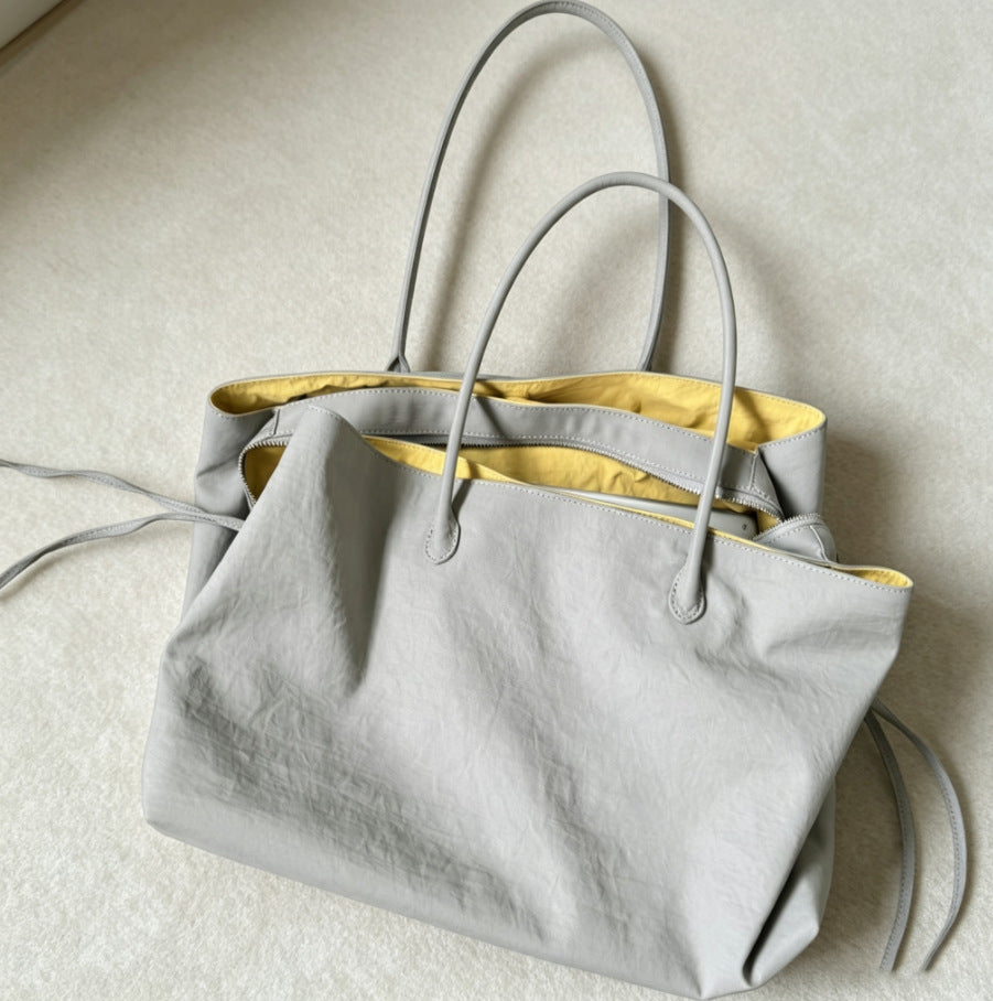 Niche Contrast Color Light Nylon Large Women's Shoulder Bag